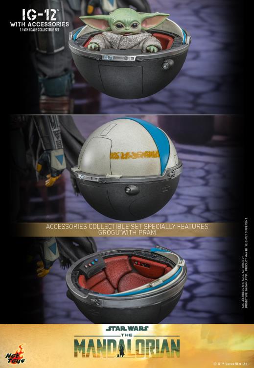 The Mandalorian TMS105 IG-12 and Grogu with Accessories 1/6th Scale Collectible Figure Set Gallery Image 16