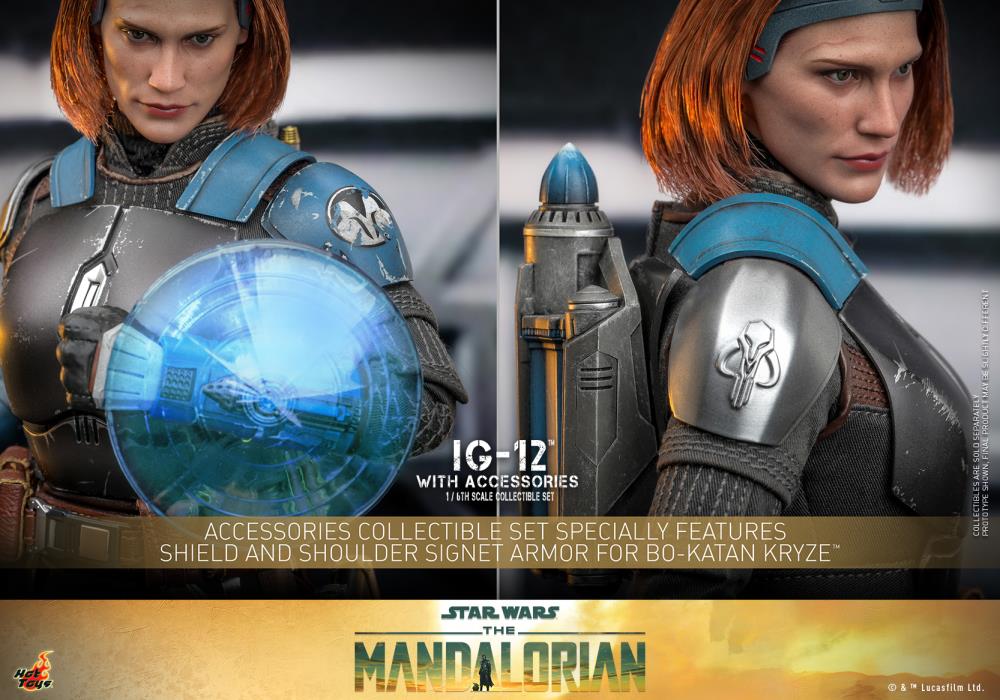The Mandalorian TMS105 IG-12 and Grogu with Accessories 1/6th Scale Collectible Figure Set Gallery Image 9