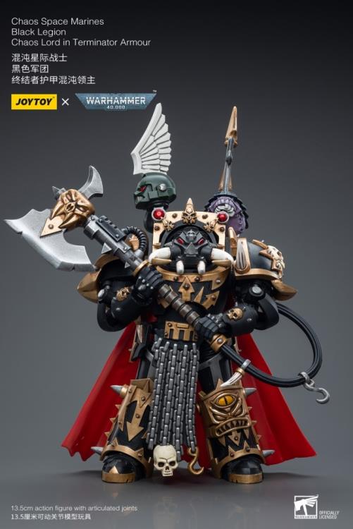 Warhammer 40K Chaos Space Marines Black Legion Chaos Lord in Terminator Armor 1/18 Scale Figure Gallery Image 5