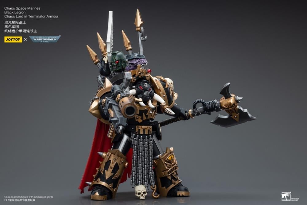 Warhammer 40K Chaos Space Marines Black Legion Chaos Lord in Terminator Armor 1/18 Scale Figure Gallery Image 9