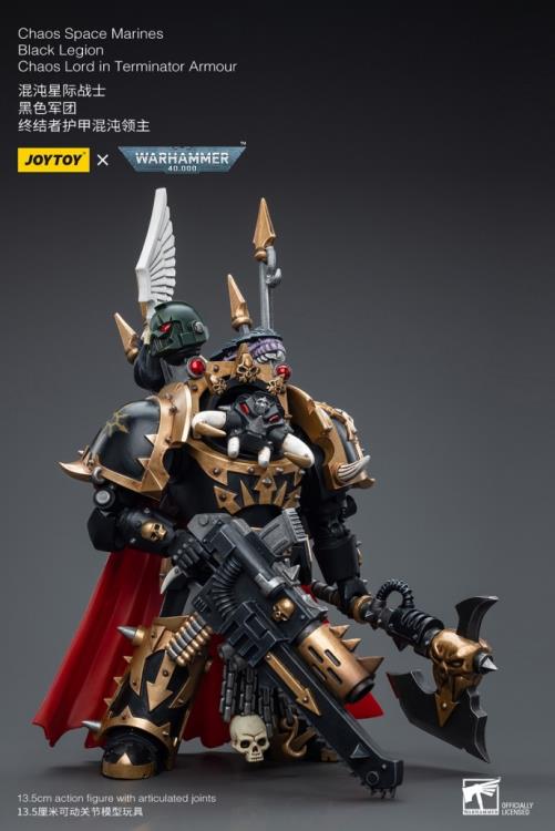 Warhammer 40K Chaos Space Marines Black Legion Chaos Lord in Terminator Armor 1/18 Scale Figure Gallery Image 4