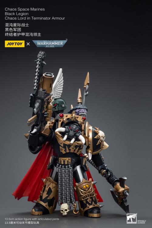 Warhammer 40K Chaos Space Marines Black Legion Chaos Lord in Terminator Armor 1/18 Scale Figure Gallery Image 6