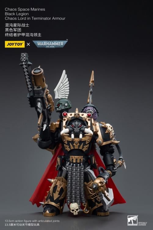 Warhammer 40K Chaos Space Marines Black Legion Chaos Lord in Terminator Armor 1/18 Scale Figure Gallery Image 3