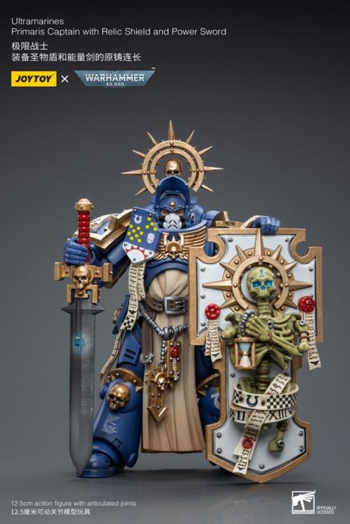 Warhammer 40K Ultramarines Primaris Captain (Relic Shield and Power Sword) 1/18 Scale Figure Gallery Image 3