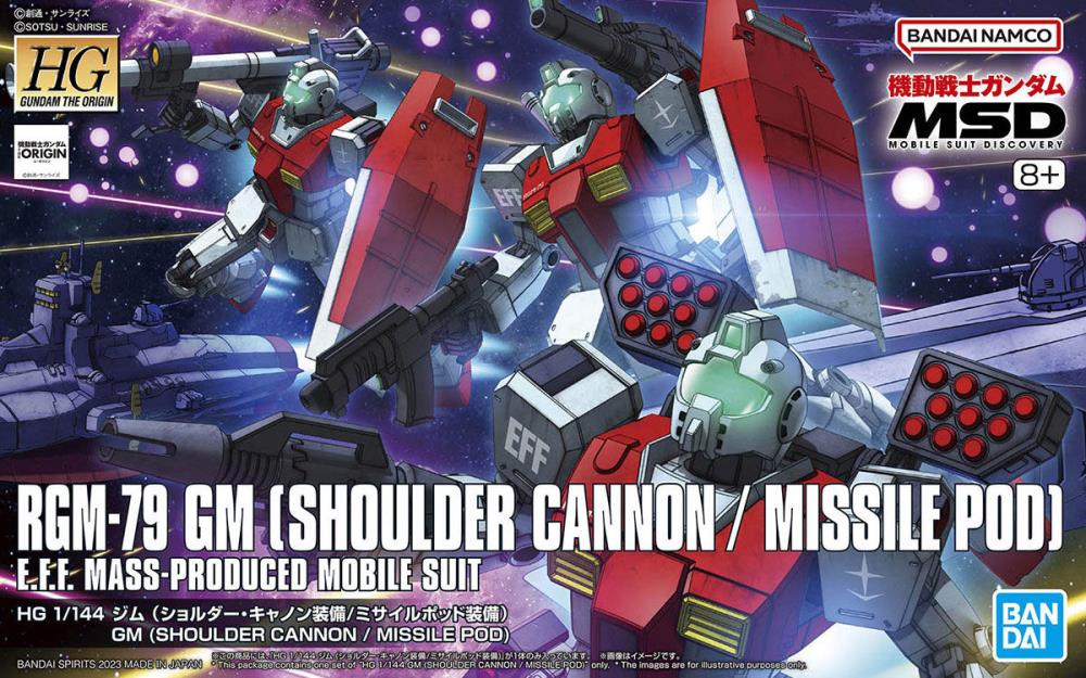 Mobile Suit Gundam: The Origin MSD HGGTO GM (Shoulder Cannon/Missile Pod Equipped) 1/144 Scale Model Kit Gallery Image 12