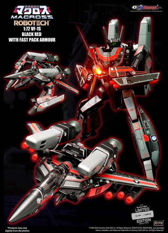 Macross VF-1S Valkyrie (Dark Red Ver.) with Fast Pack Armor 1/72