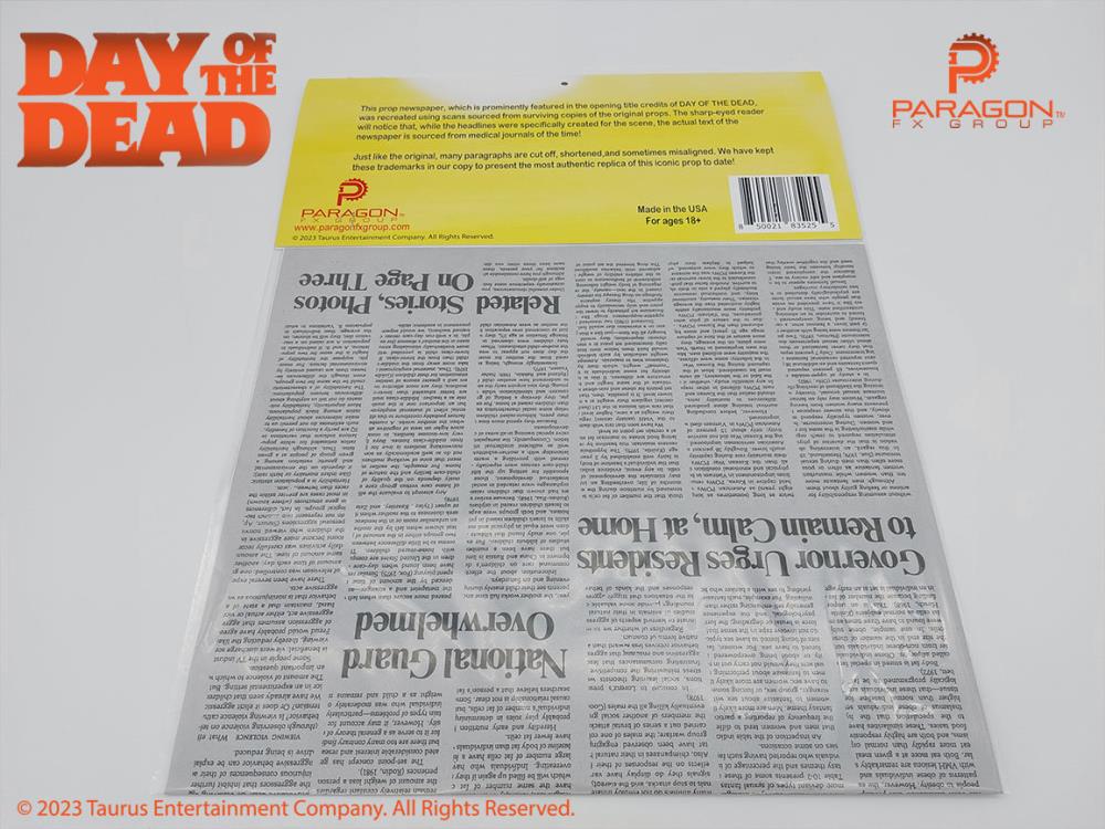 Day of the Dead Newspaper Prop Replica Gallery Image 7
