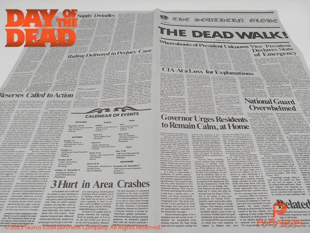 Day of the Dead Newspaper Prop Replica Gallery Image 4