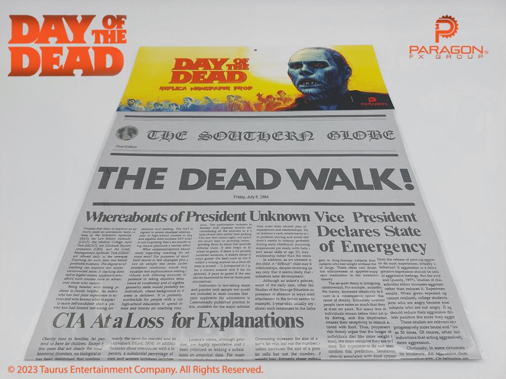Day of the Dead Newspaper Prop Replica Gallery Image 5
