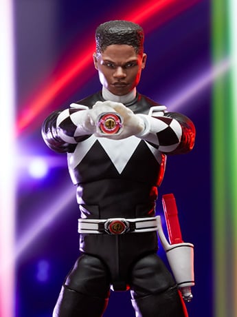 Power Rangers Lightning Collection Remastered - Action Figure Mighty Morphin Black Ranger 15 Cm - Zack Taylor, Giocattolo Ufficiale Hasbro - 4
