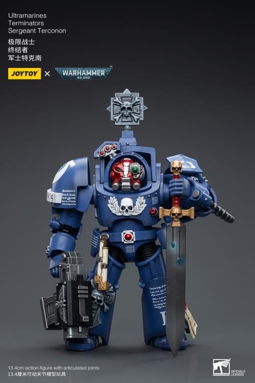 Warhammer 40K Ultramarines Terminators Sergeant Terconon 1/18 Scale Action Figure Gallery Image 3
