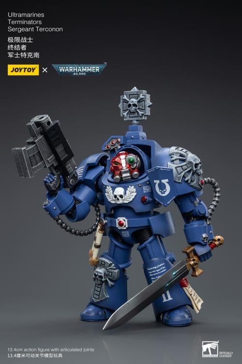 Warhammer 40K Ultramarines Terminators Sergeant Terconon 1/18 Scale Action Figure Gallery Image 6