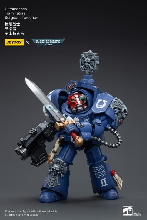 Warhammer 40K Ultramarines Terminators Sergeant Terconon 1/18 Scale Action Figure Gallery Image 5