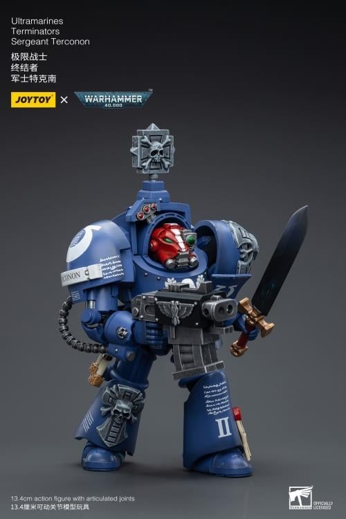 Warhammer 40K Ultramarines Terminators Sergeant Terconon 1/18 Scale Action Figure Gallery Image 7