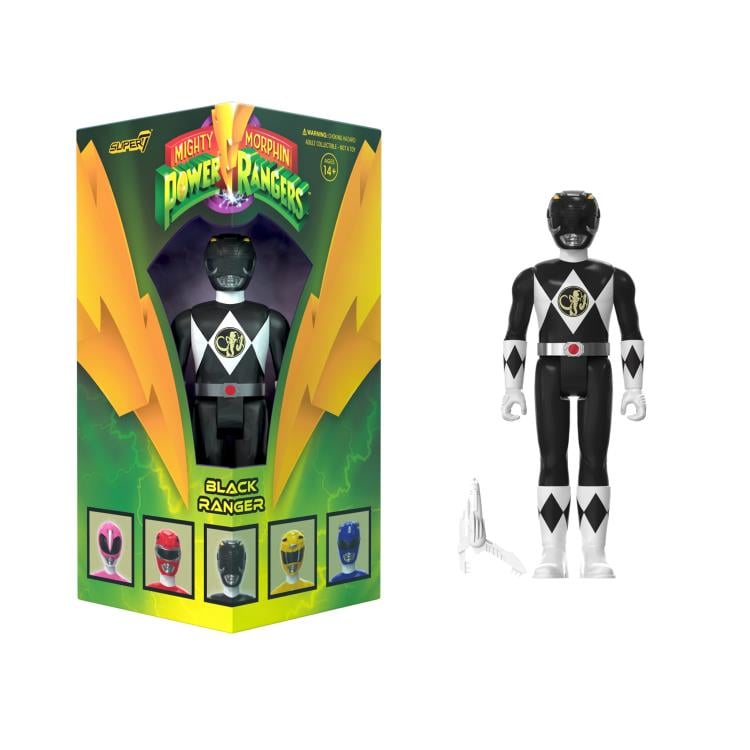 Mighty Morphin' Power Rangers ReAction Black Ranger SDCC 2023 Exclusive Figure Gallery Image 5