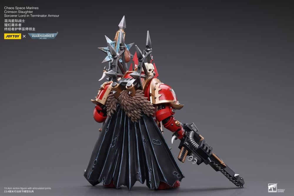 Warhammer 40k Chaos Space Marines Crimson Slaughter Sorcerer Lord in Terminator Armour 1/18 Scale Action Figure Gallery Image 9