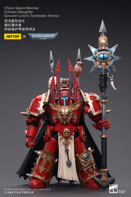Warhammer 40k Chaos Space Marines Crimson Slaughter Sorcerer Lord in Terminator Armour 1/18 Scale Action Figure Gallery Image 3