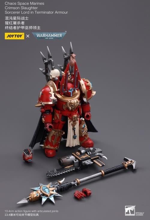 Warhammer 40k Chaos Space Marines Crimson Slaughter Sorcerer Lord in Terminator Armour 1/18 Scale Action Figure Gallery Image 10
