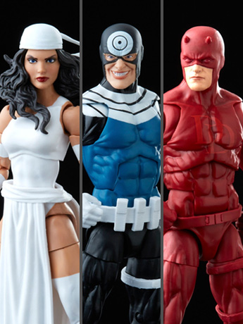 Marvel Legends Daredevil, Elektra, and Marvel’s Bullseye Action Figure Three-Pack Gallery Image 2