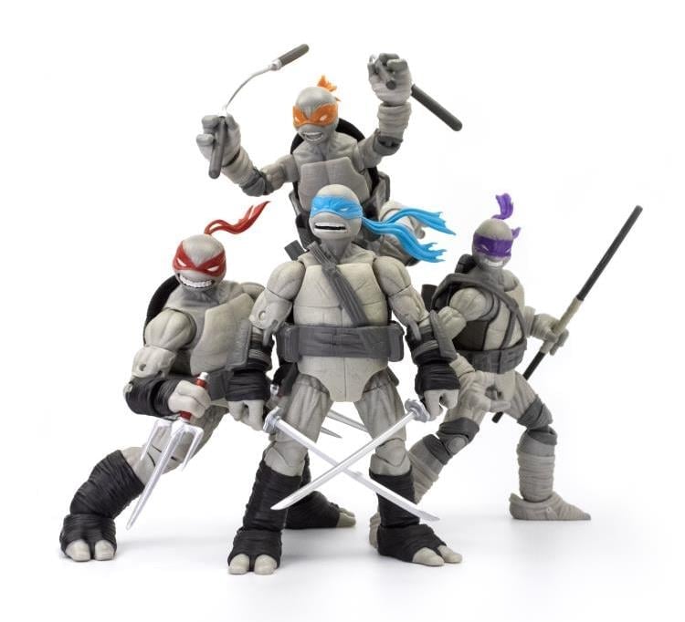 Teenage Mutant Ninja Turtles BST AXN (IDW Comic Black & White) SDCC 2023 Exclusive Figure Set Gallery Image 3