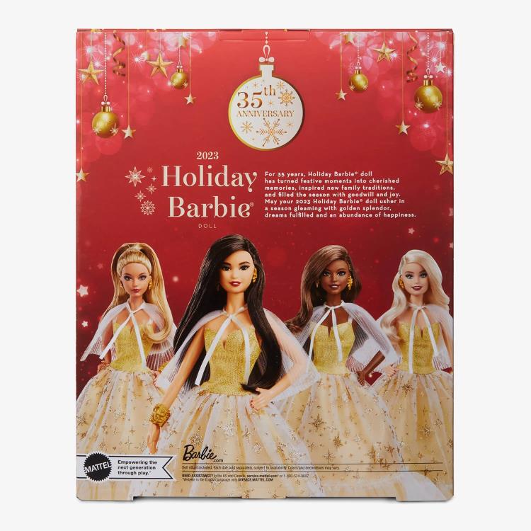 Barbie 2023 Holiday Barbie Doll (Straight Black Hair) Gallery Image 11