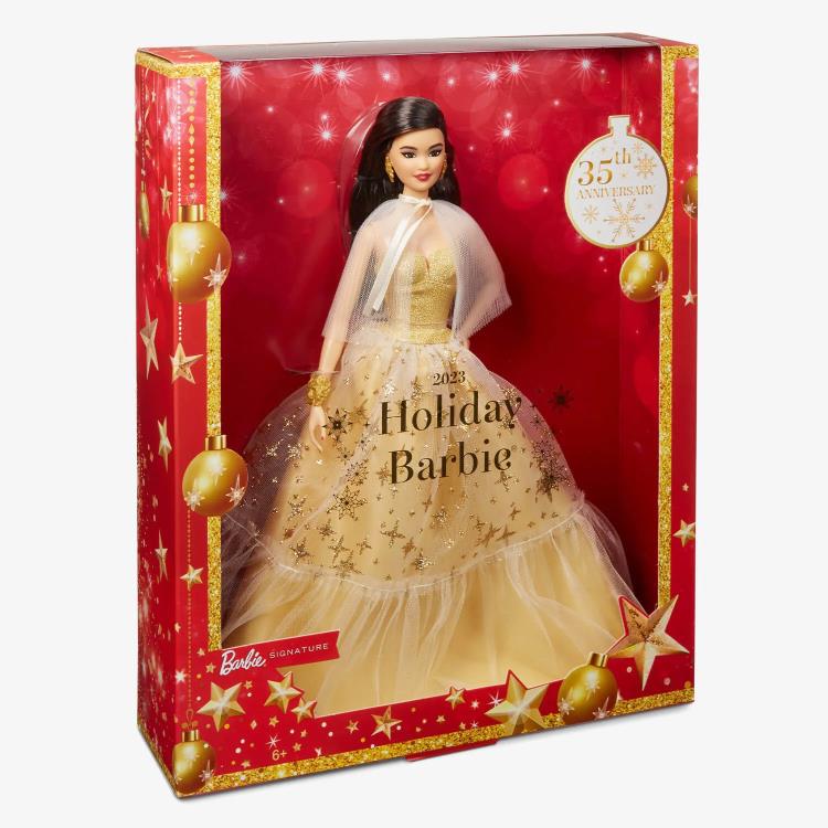 Barbie 2023 Holiday Barbie Doll (Straight Black Hair) Gallery Image 10
