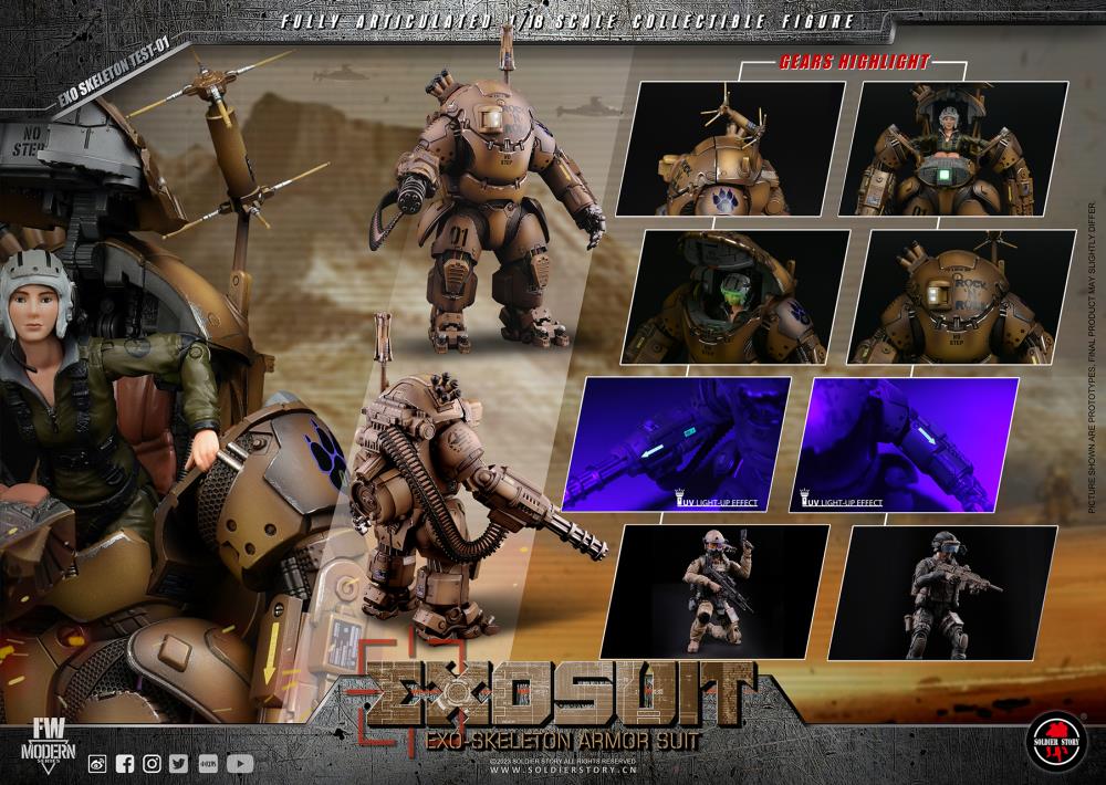 Future Series EXO-Skeleton Armor Suit XO-01 1/18 Scale Figure Set