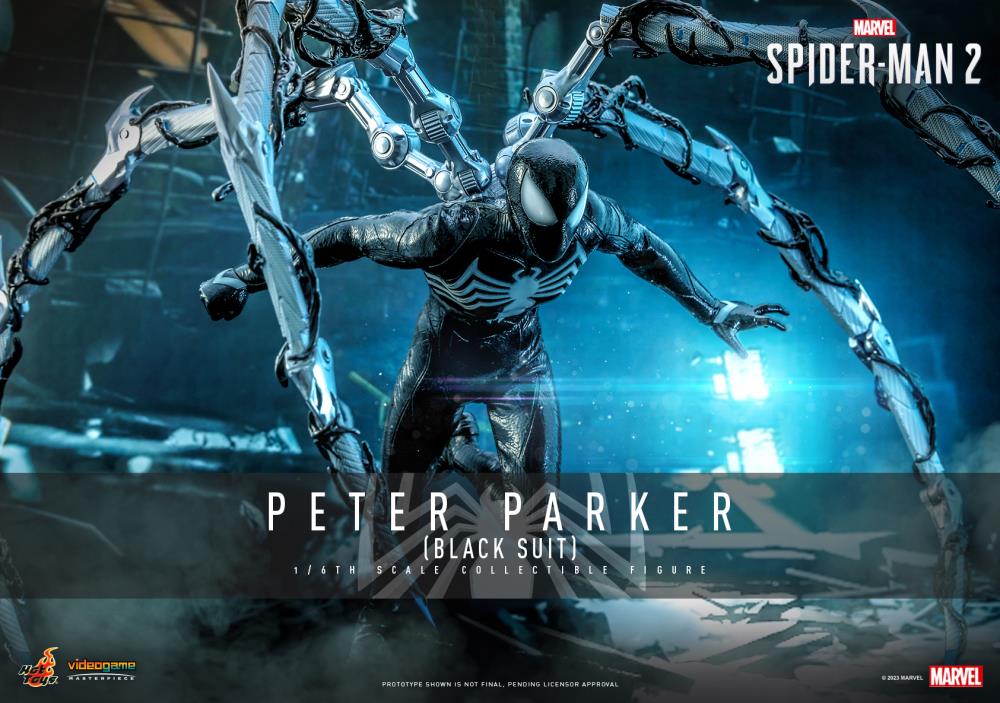 Marvel's Spider-Man 2 VGM56 Spider-Man (Black Suit) 1/6th Scale Collectible Figure Gallery Image 3
