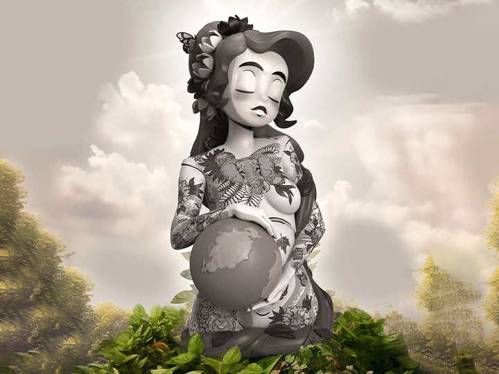 Inked Stories: Gaia (Mono Edition) ft. JPK Limited Edition Art Toy Gallery Image 1