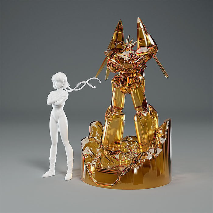 Gunbuster PLAMAX MF-81 minimum factory Noriko Takaya with Gunbuster (Effect Color Ver.) Model Kit Gallery Image 6