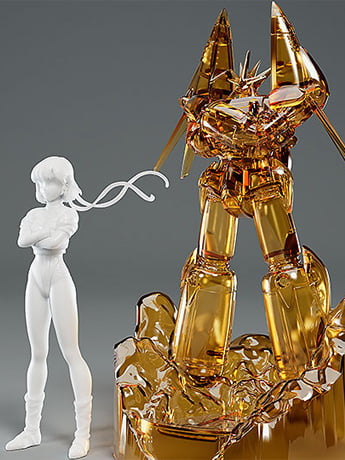 Gunbuster PLAMAX MF-81 minimum factory Noriko Takaya with Gunbuster (Effect Color Ver.) Model Kit Gallery Image 2