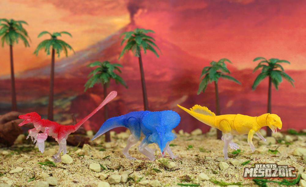 Beasts of the Mesozoic Velociraptor, Protoceratops, & Psittacosaurus Glow-in-the-Dark 1/18 Scale Three-Pack Gallery Image 3
