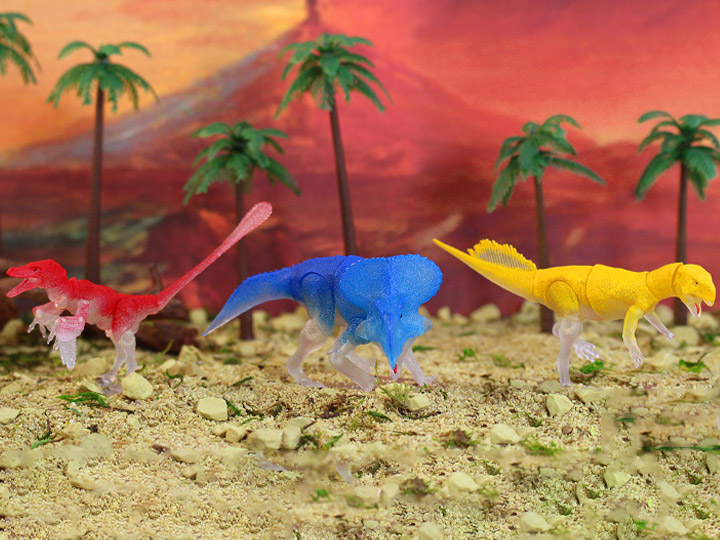 Beasts of the Mesozoic Velociraptor, Protoceratops, & Psittacosaurus Glow-in-the-Dark 1/18 Scale Three-Pack Gallery Image 1