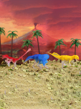 Beasts of the Mesozoic Velociraptor, Protoceratops, & Psittacosaurus Glow-in-the-Dark 1/18 Scale Three-Pack Gallery Image 2