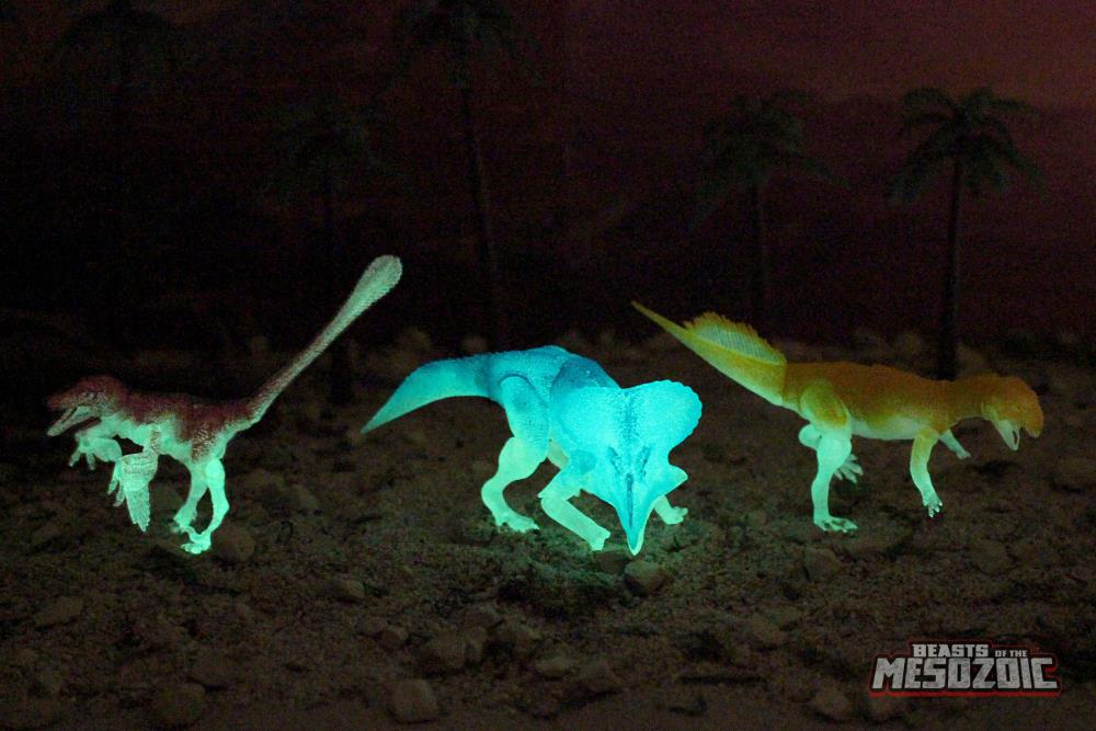 Beasts of the Mesozoic Velociraptor, Protoceratops, & Psittacosaurus Glow-in-the-Dark 1/18 Scale Three-Pack Gallery Image 4