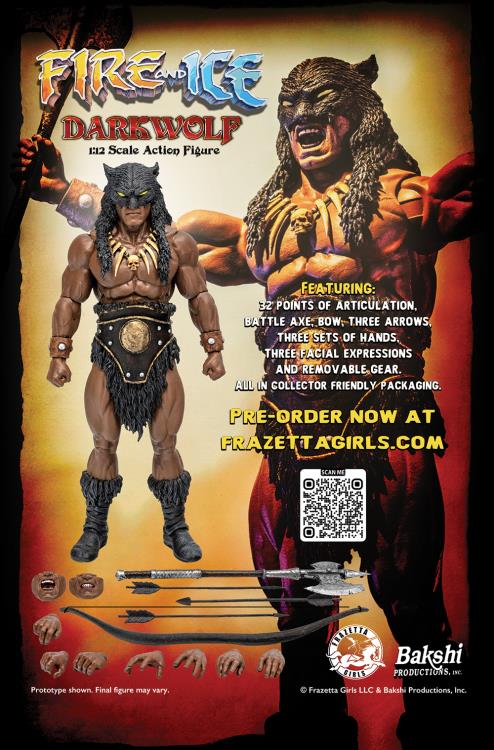 Fire and Ice Dark Wolf Action Figure - 1/12 Scale