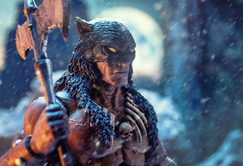 Fire and Ice Dark Wolf Action Figure - 1/12 Scale