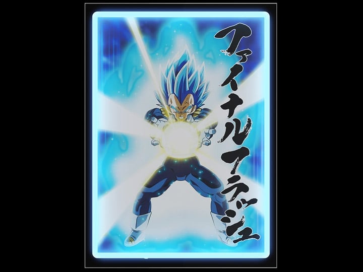 Dragon Ball Super Vegeta Beyond Blue LED Neon Poster Gallery Image 1
