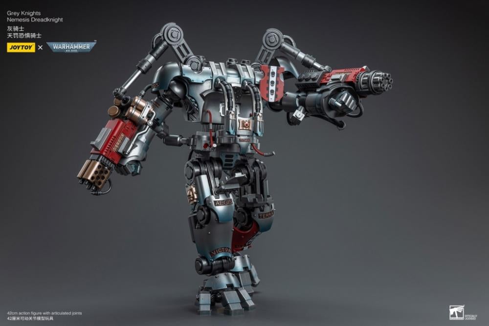 Warhammer 40K Grey Knights Nemesis Dreadknight with Terminator Caddon Vibova 1/18 Scale Action Figure Set Gallery Image 14