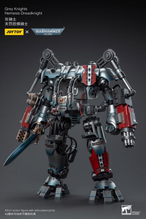 Warhammer 40K Grey Knights Nemesis Dreadknight with Terminator Caddon Vibova 1/18 Scale Action Figure Set Gallery Image 9