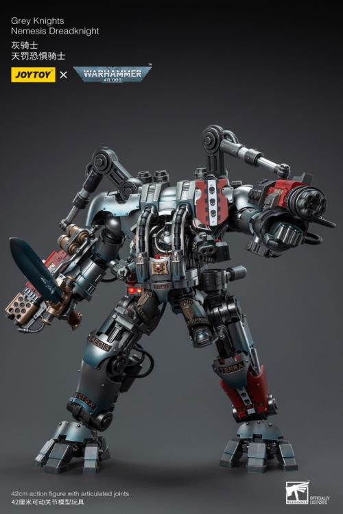 Warhammer 40K Grey Knights Nemesis Dreadknight with Terminator Caddon Vibova 1/18 Scale Action Figure Set Gallery Image 7