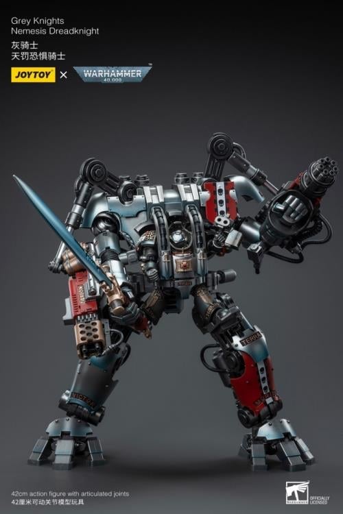 Warhammer 40K Grey Knights Nemesis Dreadknight with Terminator Caddon Vibova 1/18 Scale Action Figure Set Gallery Image 6