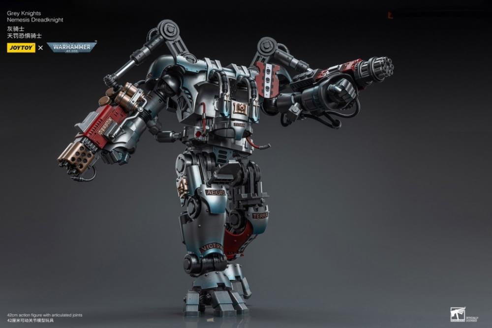 Warhammer 40K Grey Knights Nemesis Dreadknight with Terminator Caddon Vibova 1/18 Scale Action Figure Set Gallery Image 13