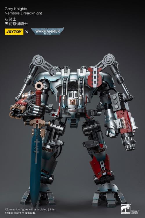 Warhammer 40K Grey Knights Nemesis Dreadknight with Terminator Caddon Vibova 1/18 Scale Action Figure Set Gallery Image 8