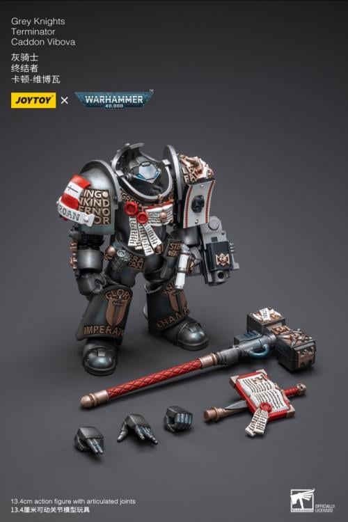 Warhammer 40K Grey Knights Nemesis Dreadknight with Terminator Caddon Vibova 1/18 Scale Action Figure Set Gallery Image 19