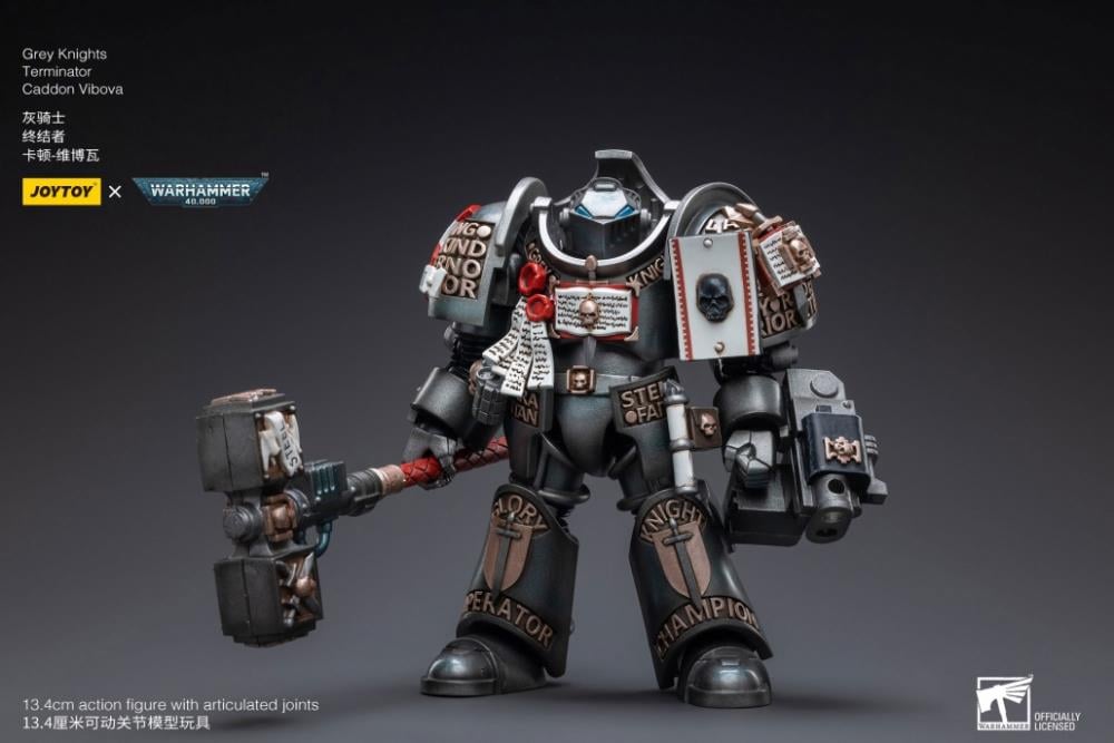 Warhammer 40K Grey Knights Nemesis Dreadknight with Terminator Caddon Vibova 1/18 Scale Action Figure Set Gallery Image 17