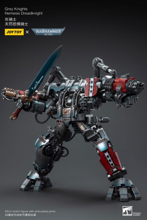 Warhammer 40K Grey Knights Nemesis Dreadknight with Terminator Caddon Vibova 1/18 Scale Action Figure Set Gallery Image 4