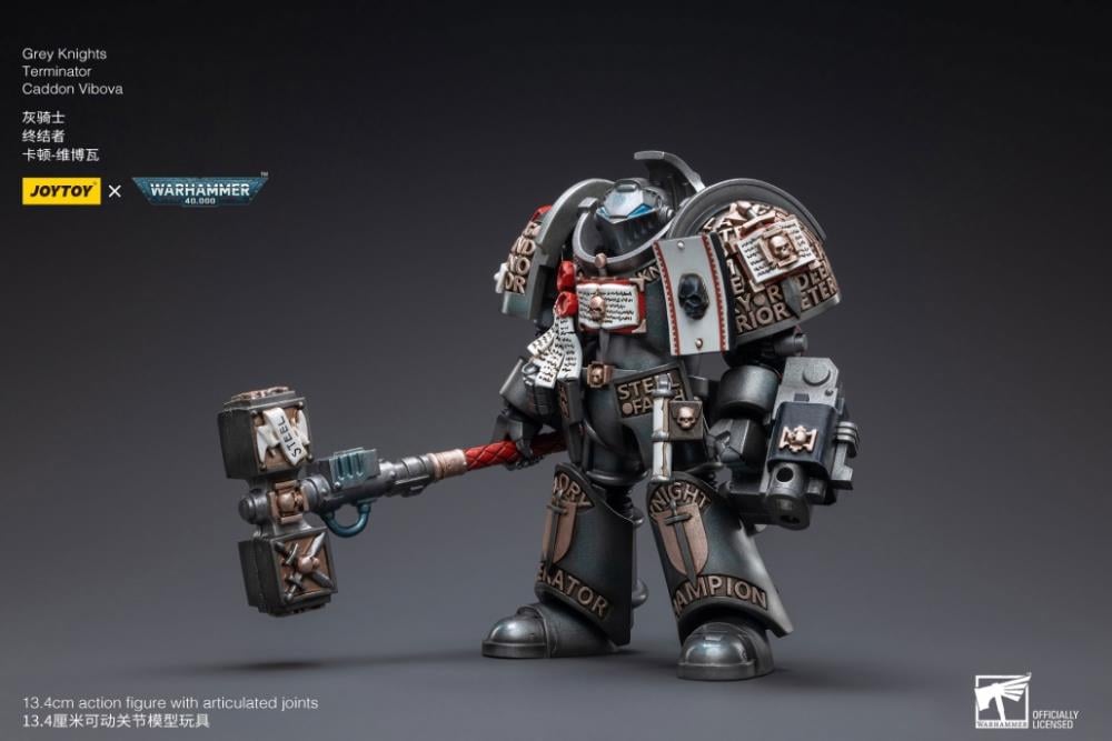 Warhammer 40K Grey Knights Nemesis Dreadknight with Terminator Caddon Vibova 1/18 Scale Action Figure Set Gallery Image 18