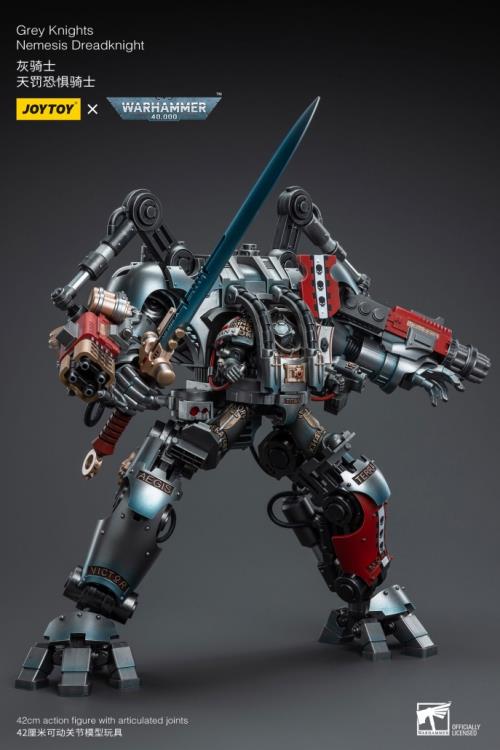 Warhammer 40K Grey Knights Nemesis Dreadknight with Terminator Caddon Vibova 1/18 Scale Action Figure Set Gallery Image 5