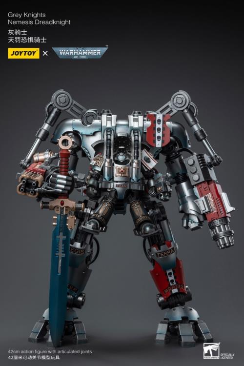 Warhammer 40K Grey Knights Nemesis Dreadknight with Terminator Caddon Vibova 1/18 Scale Action Figure Set Gallery Image 3